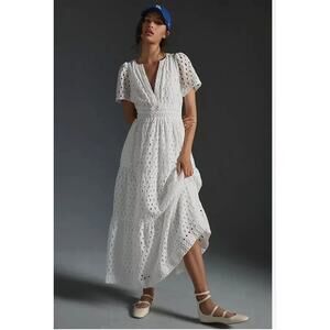 NEW NWT Anthropologie The Somerset Maxi Dress Eyelet Edition White Size 2X